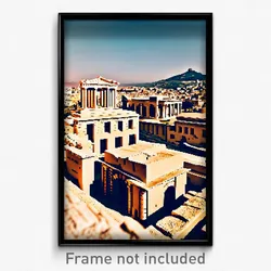 Pixel Art Poster - Ancient Acropolis (8 Bit Psychedelic Trippy Video Game Print)