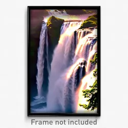 Pixel Art Poster - Terrific Waterfall (8 Bit Psychedelic Video Game Print)