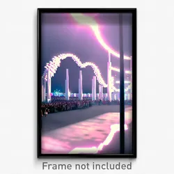 Pixel Art Poster - White Fest (8 Bit Psychedelic Trippy Weird Video Game Print)