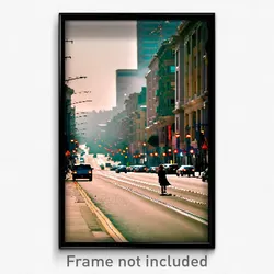 Pixel Art Poster - Lonely San Francisco (8 Bit Psychedelic Video Game Print)