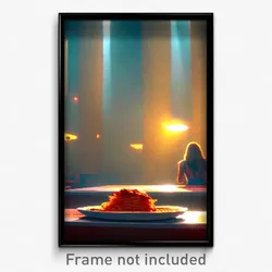Pixel Art Poster - Far Spaghetti (8 Bit Psychedelic Trippy Video Game Print)