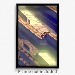 Pixel Art Poster - Warlike Meander (8 Bit Psychedelic Trippy Video Game Print)
