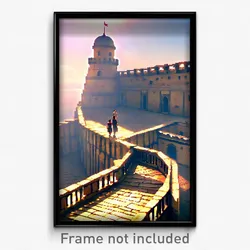 Pixel Art Poster - Tremendous Fort (8 Bit Psychedelic Trippy Video Game Print)