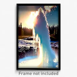 Pixel Art Poster - Interesting Geyser (8 Bit Psychedelic Video Game Print)