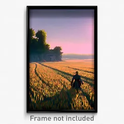 Pixel Art Poster - Mysterious Prairie (8 Bit Psychedelic Video Game Print)