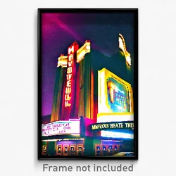 Pixel Art Poster - Marvelous Movie Theatre (8 Bit Psychedelic Video Game Print)