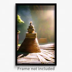 Pixel Art Poster - Wooden Mound (8 Bit Psychedelic Trippy Video Game Print)