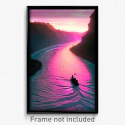Pixel Art Poster - Deadly River (8 Bit Psychedelic Trippy Video Game Print)