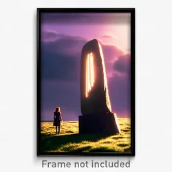 Pixel Art Poster - Sentimental Menhir (8 Bit Psychedelic Video Game Print)