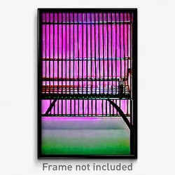 Pixel Art Poster - Wire Frame Seat (8 Bit Psychedelic Trippy Video Game Print)