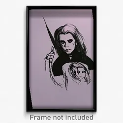Pixel Art Poster - Menacing Drawing (8 Bit Psychedelic Trippy Video Game Print)
