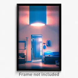 Pixel Art Poster - Blue Hospice (8 Bit Psychedelic Trippy Video Game Print)