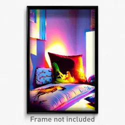 Pixel Art Poster - Artistic Pillow (8 Bit Psychedelic Trippy Video Game Print)