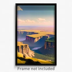 Pixel Art Poster - Huge Plateau (8 Bit Psychedelic Trippy Video Game Print)