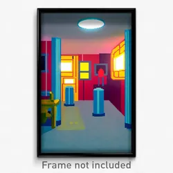 Pixel Art Poster - Squiggly Safehouse (8 Bit Psychedelic Video Game Print)