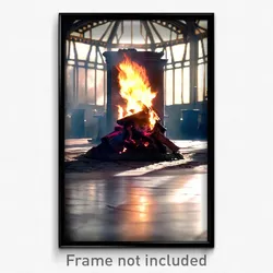 Pixel Art Poster - Spectacular Hearth (8 Bit Psychedelic Video Game Print)