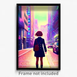 Pixel Art Poster - Anime Like Avenue (8 Bit Psychedelic Trippy Video Game Print)