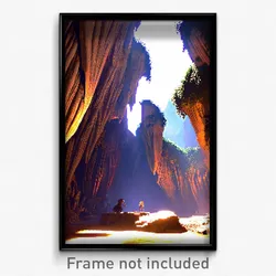 Pixel Art Poster - Authentic Cave (8 Bit Psychedelic Trippy Video Game Print)