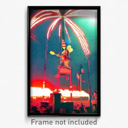 Pixel Art Poster - Sweet Fourth Of July (8 Bit Psychedelic Video Game Print)
