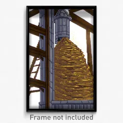 Pixel Art Poster - Noteworthy Granary (8 Bit Psychedelic Video Game Print)