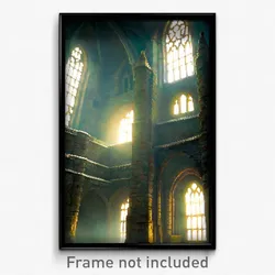 Pixel Art Poster - Monstrous Friary (8 Bit Psychedelic Trippy Video Game Print)