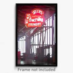 Pixel Art Poster - Secret Foundry (8 Bit Psychedelic Trippy Video Game Print)