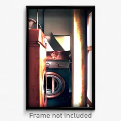 Pixel Art Poster - Rusty Washing Machine (8 Bit Psychedelic Video Game Print)