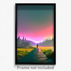 Pixel Art Poster - Far Brook (8 Bit Psychedelic Trippy Weird Video Game Print)