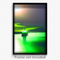 Pixel Art Poster - Green Inlet (8 Bit Psychedelic Trippy Weird Video Game Print)