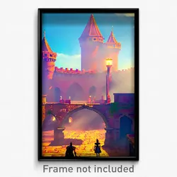 Pixel Art Poster - Vivid Citadel (8 Bit Psychedelic Trippy Video Game Print)