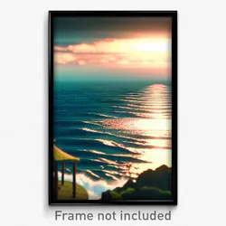 Pixel Art Poster - Complex Seascape (8 Bit Psychedelic Trippy Video Game Print)