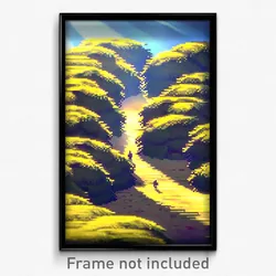 Pixel Art Poster - Humongous Burrow (8 Bit Psychedelic Trippy Video Game Print)