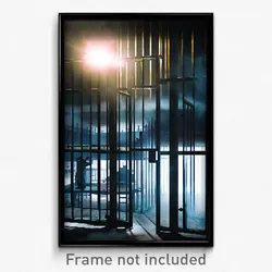 Pixel Art Poster - Menacing Prison (8 Bit Psychedelic Trippy Video Game Print)