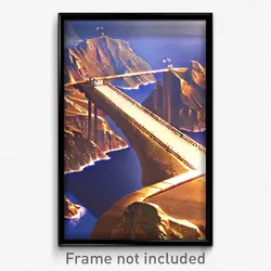Pixel Art Poster - Bronze Peninsula (8 Bit Psychedelic Trippy Video Game Print)