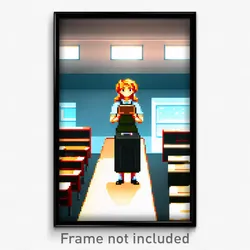 Pixel Art Poster - Glaring Classroom (8 Bit Psychedelic Trippy Video Game Print)