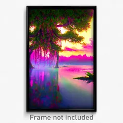 Pixel Art Poster - Bright Bayou (8 Bit Psychedelic Trippy Video Game Print)