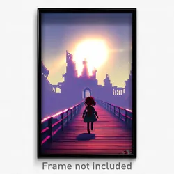 Pixel Art Poster - Lonely Kingdom (8 Bit Psychedelic Trippy Video Game Print)