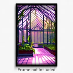 Pixel Art Poster - Webbed Greenhouse (8 Bit Psychedelic Trippy Video Game Print)