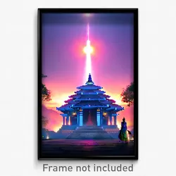 Pixel Art Poster - Amazing Temple (8 Bit Psychedelic Trippy Video Game Print)