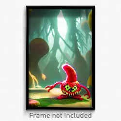 Pixel Art Poster - Wiggly Maw (8 Bit Psychedelic Trippy Weird Video Game Print)