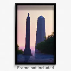 Pixel Art Poster - Simple Obelisk (8 Bit Psychedelic Trippy Video Game Print)
