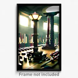 Pixel Art Poster - Vivacious Armoury (8 Bit Psychedelic Trippy Video Game Print)