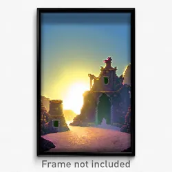 Pixel Art Poster - Little Stronghold (8 Bit Psychedelic Trippy Video Game Print)