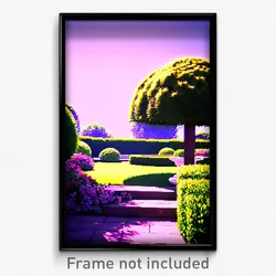 Pixel Art Poster - Simplistic Garden (8 Bit Psychedelic Trippy Video Game Print)
