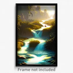 Pixel Art Poster - Elegant Stream (8 Bit Psychedelic Trippy Video Game Print)