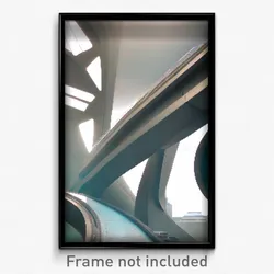 Pixel Art Poster - Clean Futuristic Architecture (8 Bit Video Game Print)
