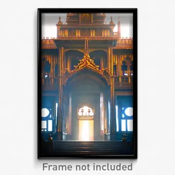 Pixel Art Poster - Sharp Palace (8 Bit Psychedelic Trippy Video Game Print)