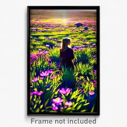 Pixel Art Poster - Memorable Meadow (8 Bit Psychedelic Trippy Video Game Print)