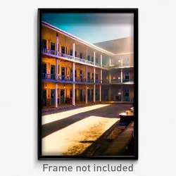 Pixel Art Poster - Fabulous Barracks (8 Bit Psychedelic Trippy Video Game Print)