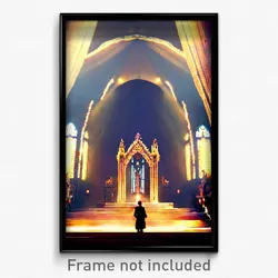 Pixel Art Poster - Dramatic Sanctuary (8 Bit Psychedelic Video Game Print)